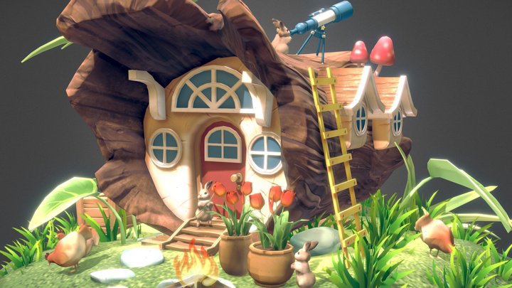 Rabbit's cabin 3D Model