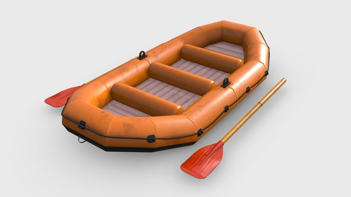 Inflatable Rubber Boat 3D Model