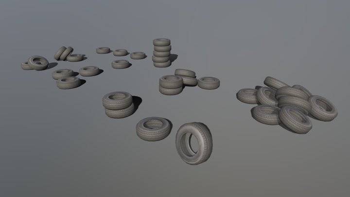 Low-Poly Tires – Modello 3D gratuito STL