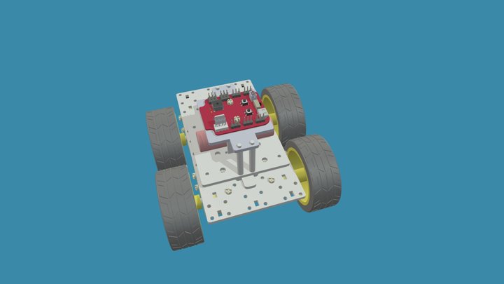 Montagem Robô  Quatro Rodas 3D Model