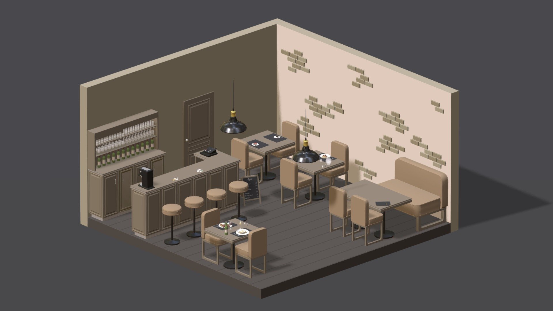 Restaurant - Buy Royalty Free 3D model by ApprenticeRaccoon [ee64419 ...