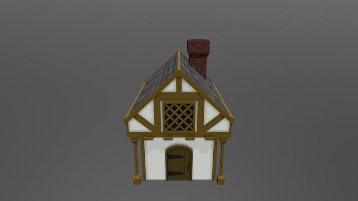 Low Poly Medieval House 3D Model