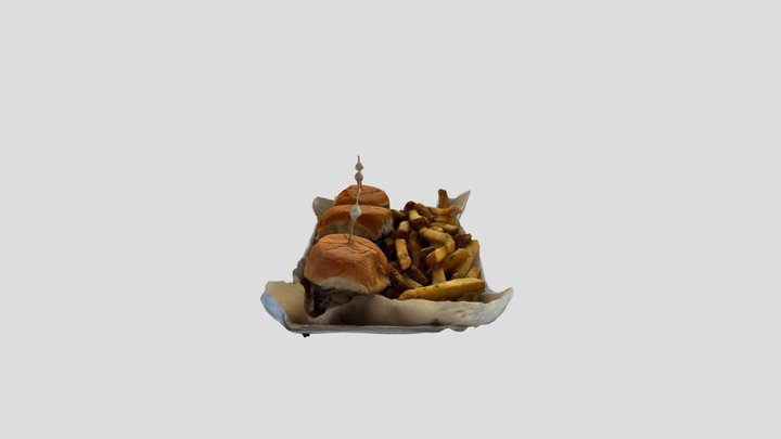Burger and fries 3D Model