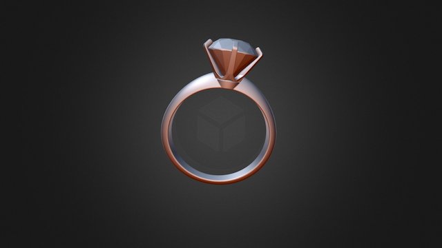 Ring 18.95 mm with 8.8 mm crown and stone Obj 3D Model