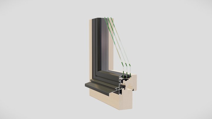 M1 Holz Metall Fenster Von Euw 3D Model