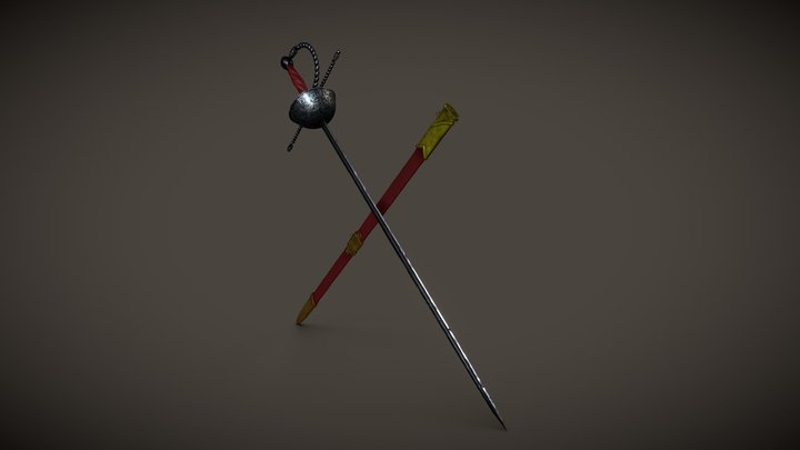 Spanish rapier sword 3D Model