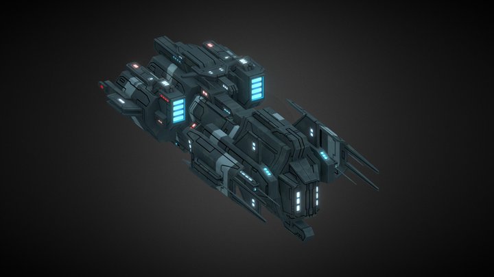 Low poly Lightweight Spaceship 3D Model
