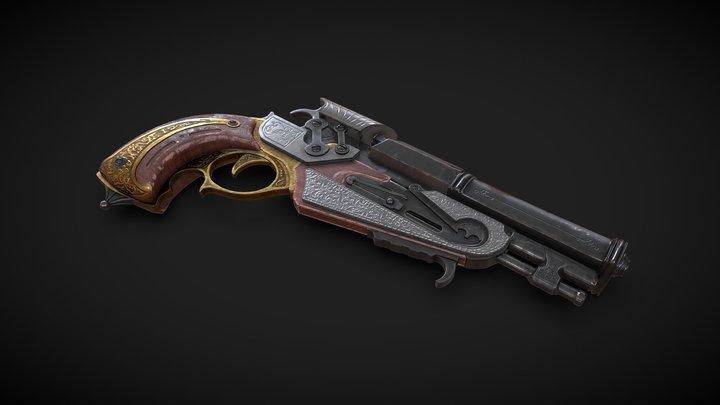 Stylised Gun 3D Model