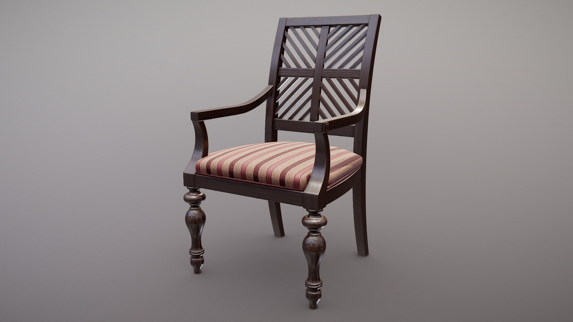 Pattern Back Arm Chair - Buy Royalty Free 3D model by romullus [ee6de50 ...
