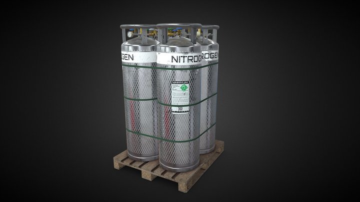Packed Liquid Nitrogen Tanks 3D Model