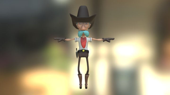 cartoon cowboy 3D Model