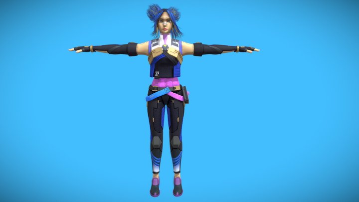 3D model Raze - character from Valorant - textured and rigged VR / AR /  low-poly rigged