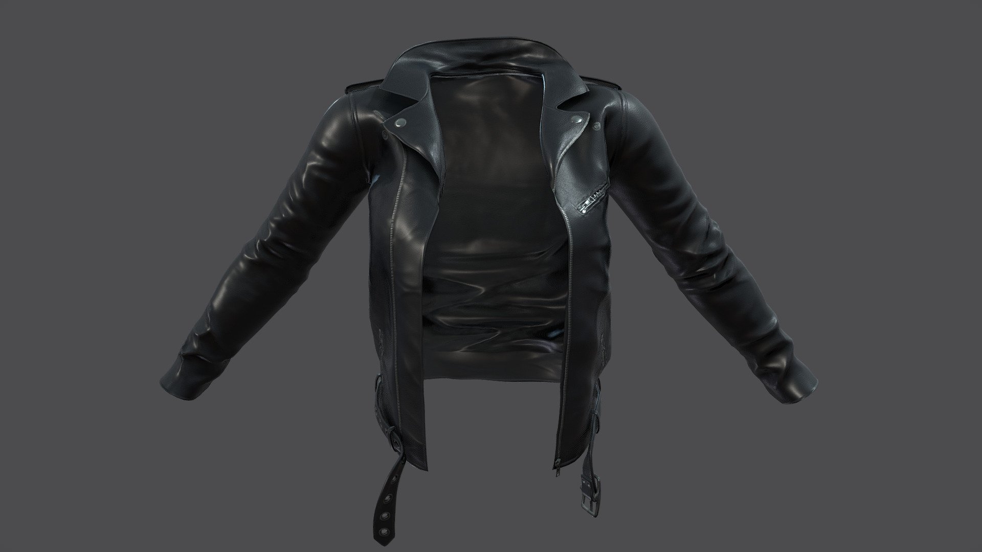 Female Open Front Leather Jacket - Buy Royalty Free 3D model by 3dia ...