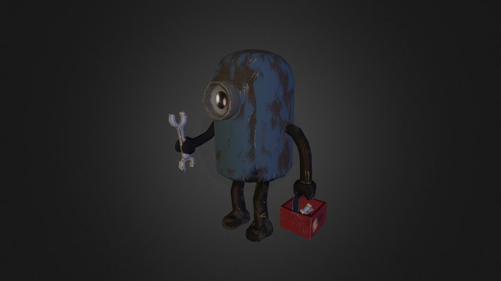Scrap Garden Robot #1 3D Model