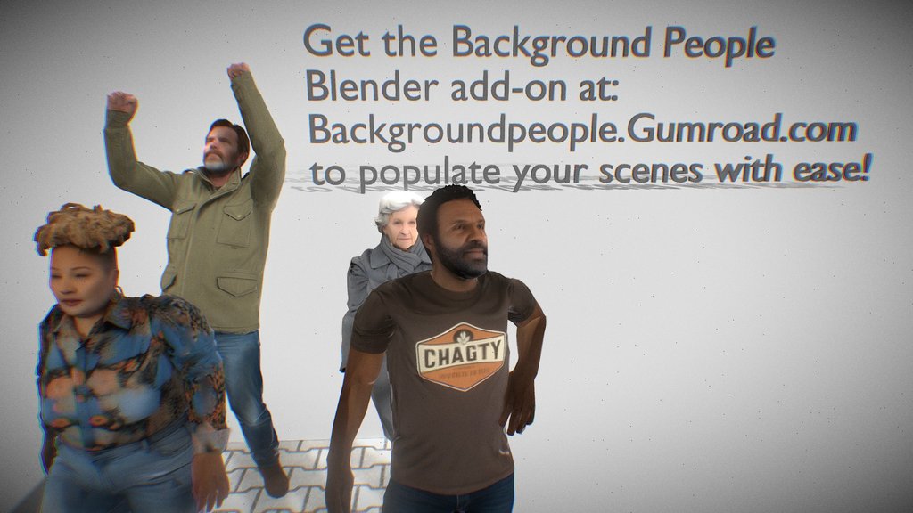 Background People for Blender promo | Animated