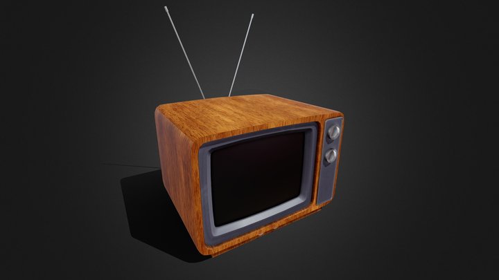 16 Inch Vintage Television 3D Model