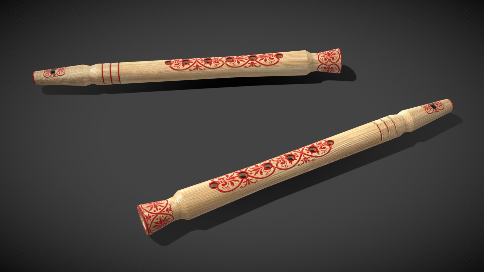 3D model Sopilka Music Instrument - This is a 3D model of the Sopilka Music Instrument. The 3D model is about a couple of baseball bats.