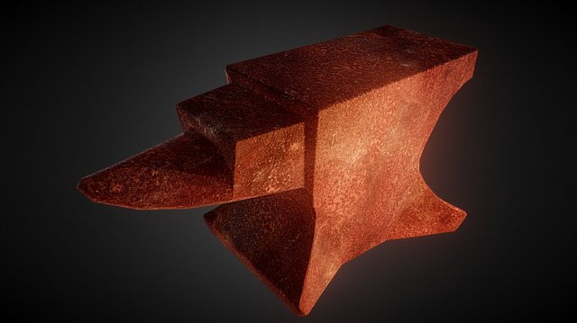 Old rusty unused and forgotten anvil 3D Model