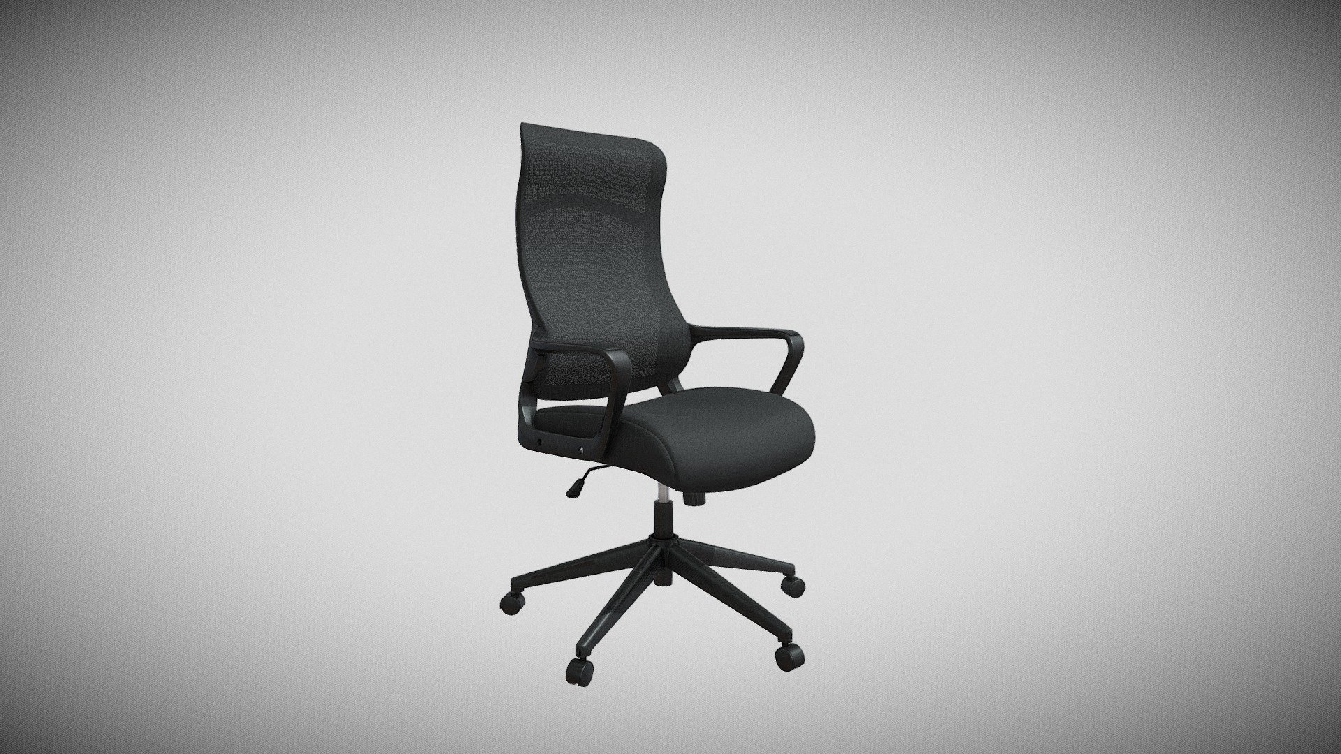 Comfort Office Chair Black 3D model by 3d_Art_Crafts (3dartcrafts