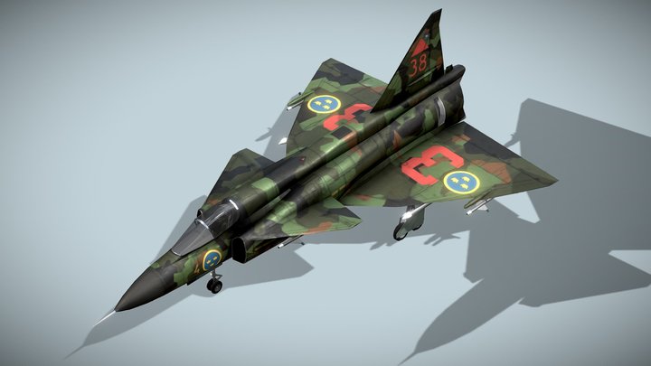 Saab JAS-37 Viggen 3D Model