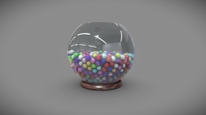[Free] Ball of bubble gums 3D Model