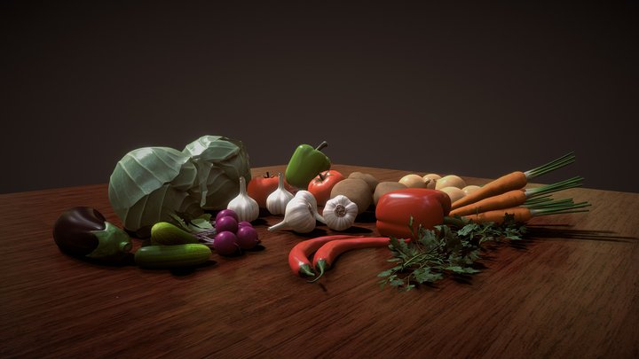 Set of vegetables 3D Model