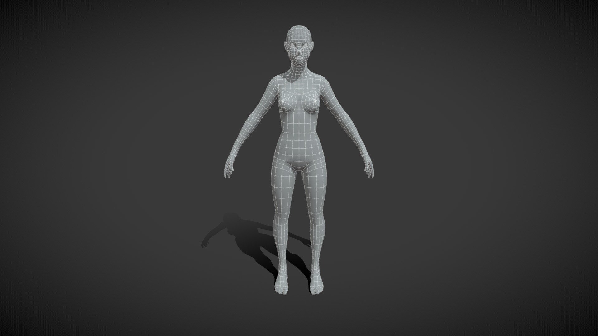 Female Body Base Mesh 3D Model