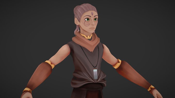 Hand-Painted Fantasy Character 3D Model
