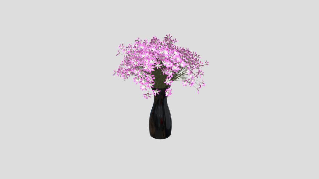 Pink Wildflower Glass Vase