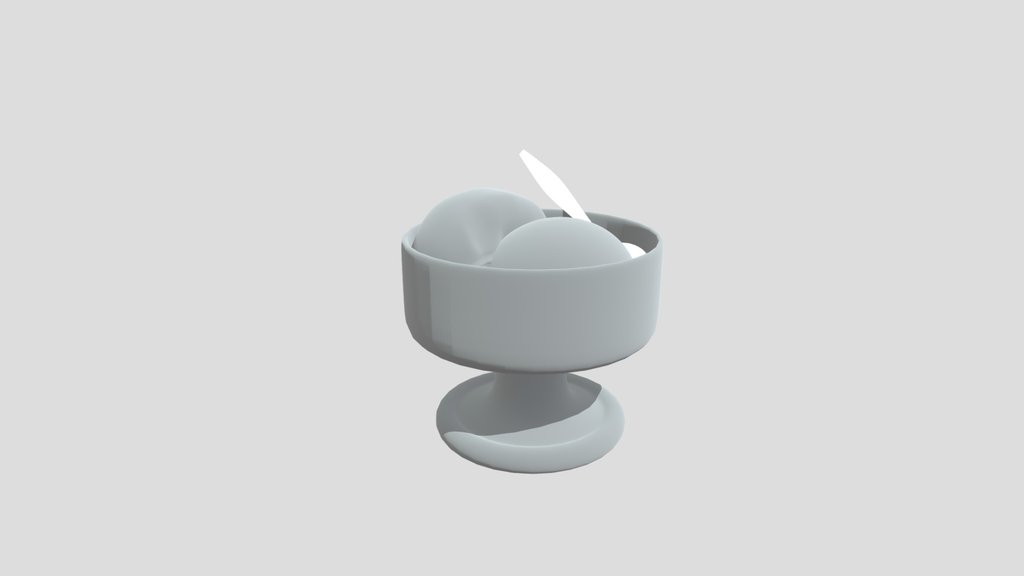Ice Cream In Frosted Glass Cup