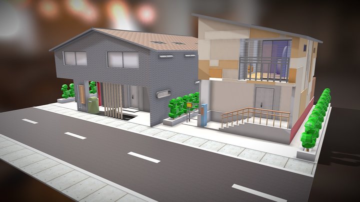 Ichijoushi (一戸建て ) - 005 - Street – Kostenloses 3D-Modell STL