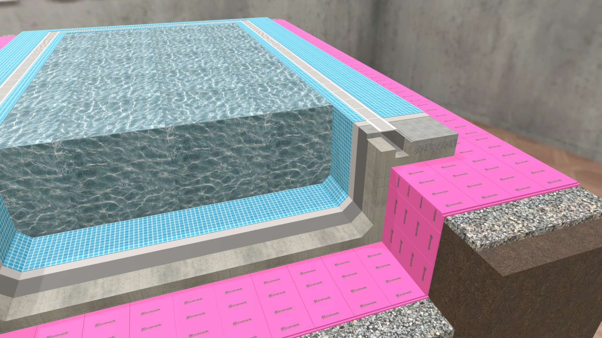 REMAK® XPS board insulate for swimming pool 3D model by Remak