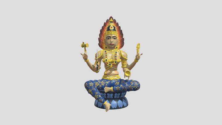 Female Indian Goddess Statue 3D Model