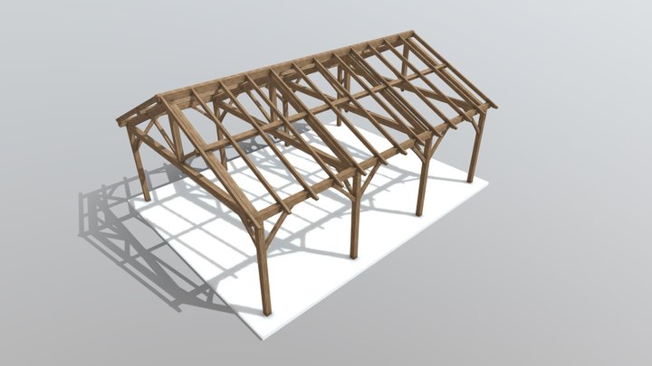 Garage Københavns bindingsværk og tagteknik 3D Model