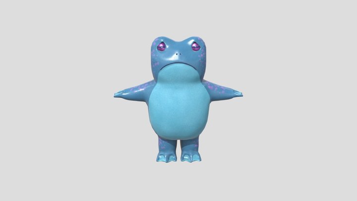 Sad Frog (T-Pose) 3D Model
