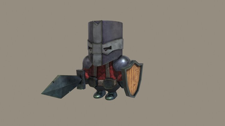 Cartoony Knight 3D Model