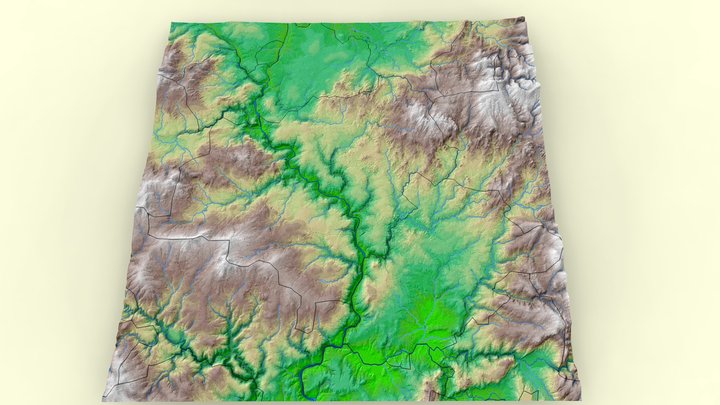Modelo topográfico de Lugo y sus alrededores 3D Model