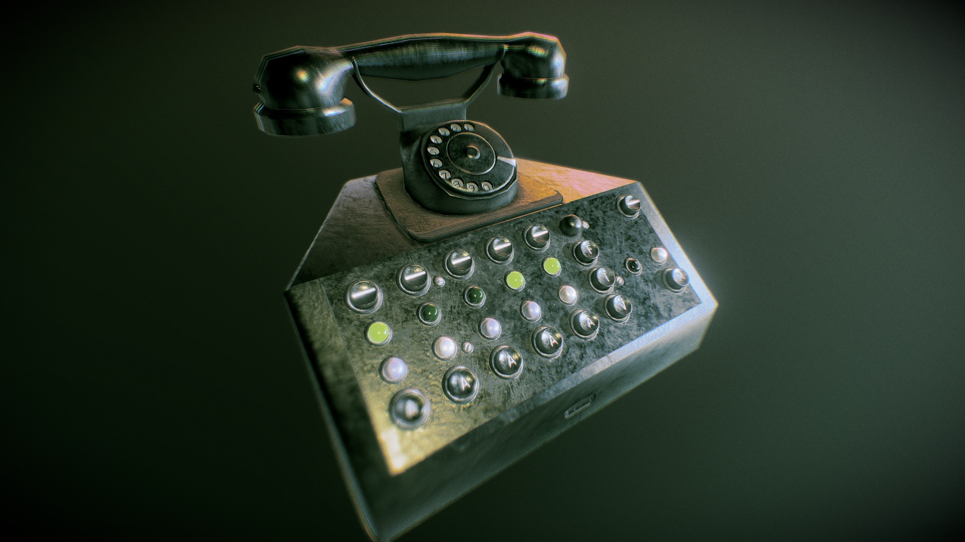 3D model Bakelite Switchboard Telephone - This is a 3D model of the Bakelite Switchboard Telephone. The 3D model is about an old fashioned telephone.