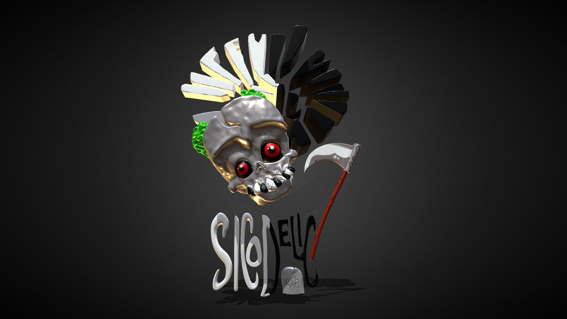 Skull, Lettering and Brain - 3D model by Luises27 (@Luises2792 ...