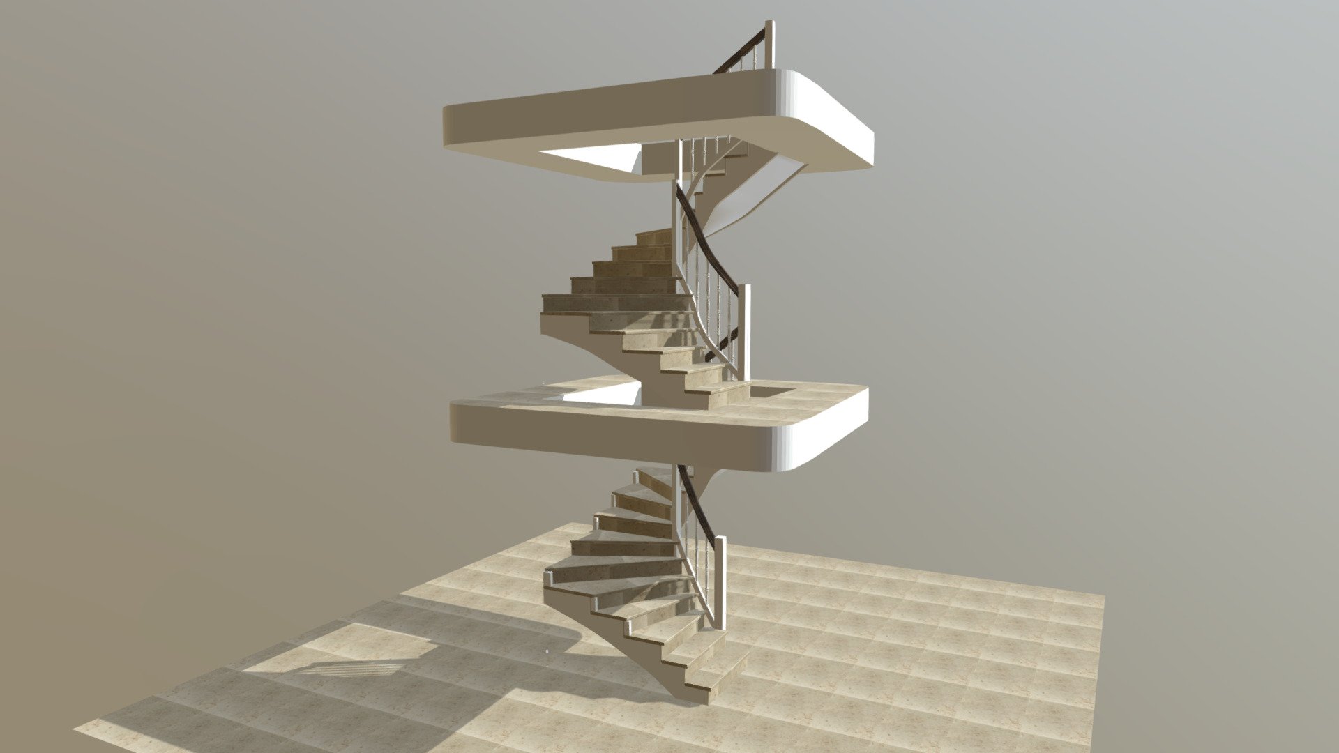 Jungwirth-Treppen Geländer an Betontreppe - Download Free 3D model by ...