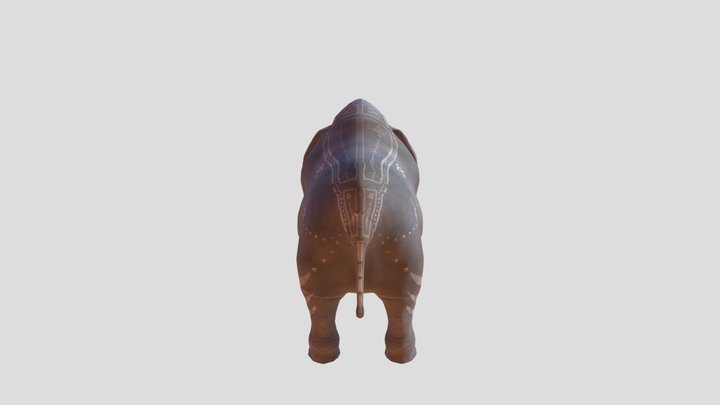 Asian wild elephant 3D Model