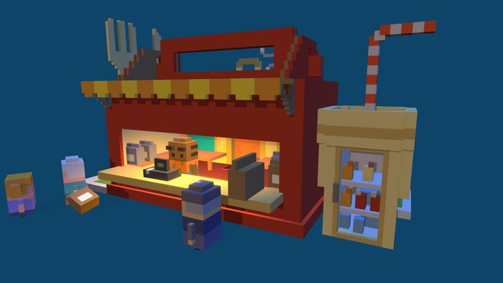 Amusement Park - Takeaway Building 3D Model