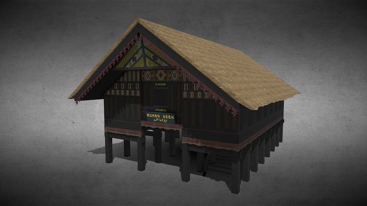 Rumoh Aceh Traditional House 3D Model 3D Model