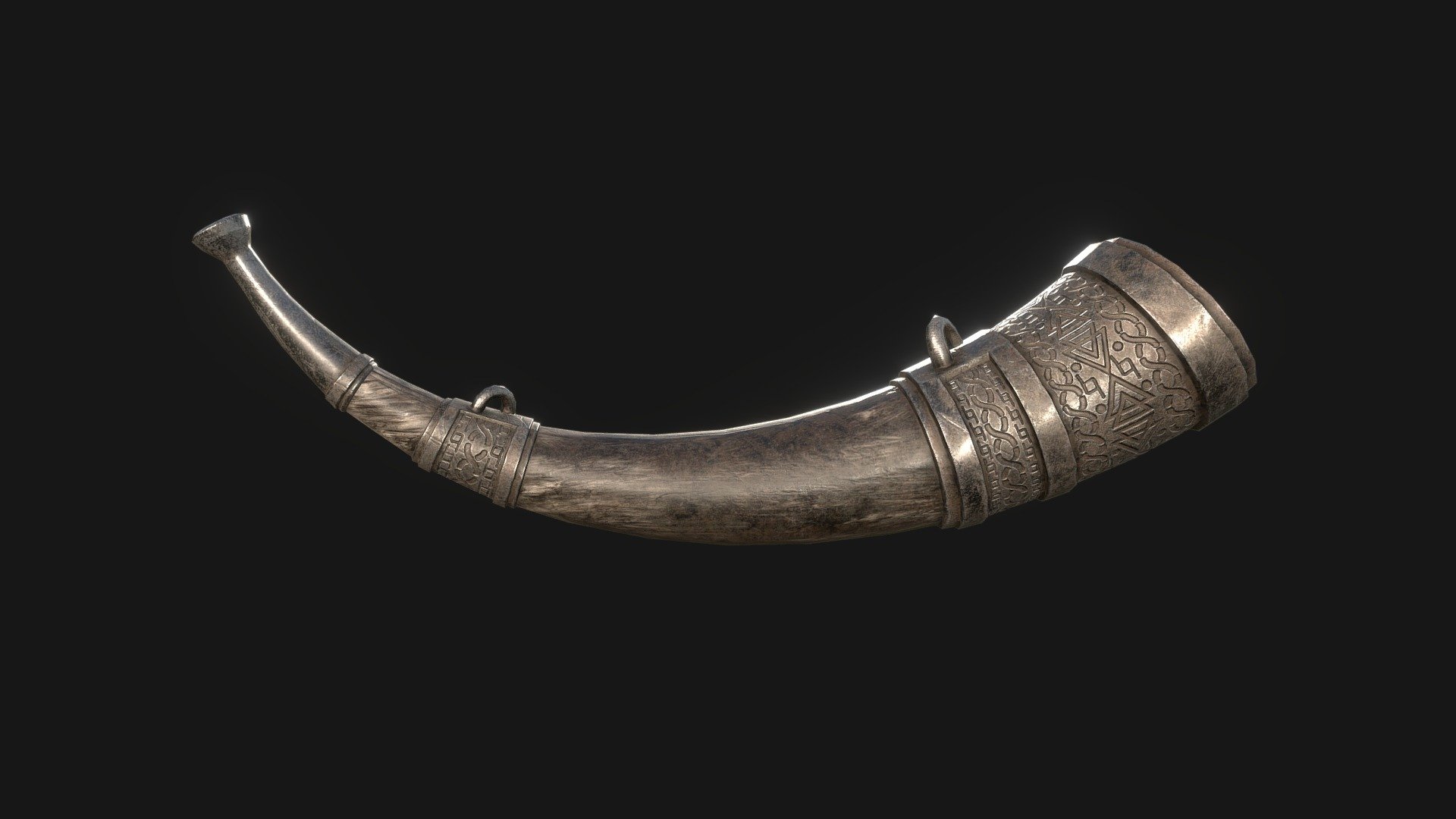 Viking War Horn - Dirty/Black