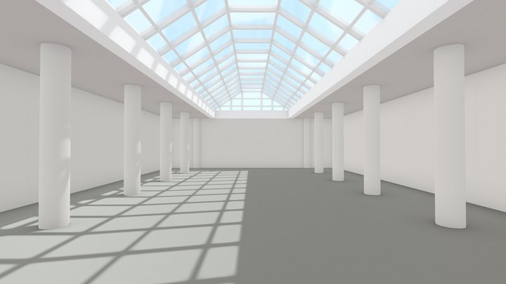 VR Modern Skylight Art Gallery Scene 2020 3D Model