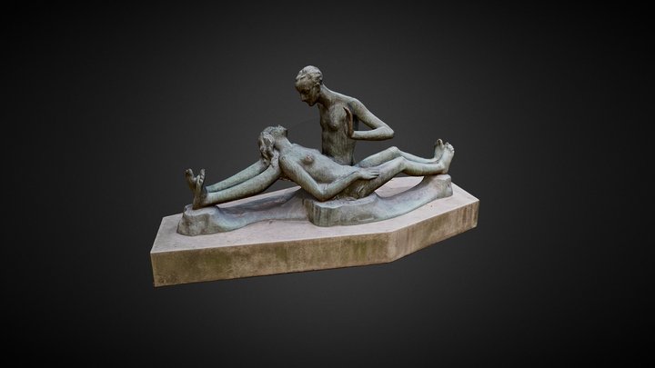 Statue of Confluence of rivers Elbe and Orlice 3D Model