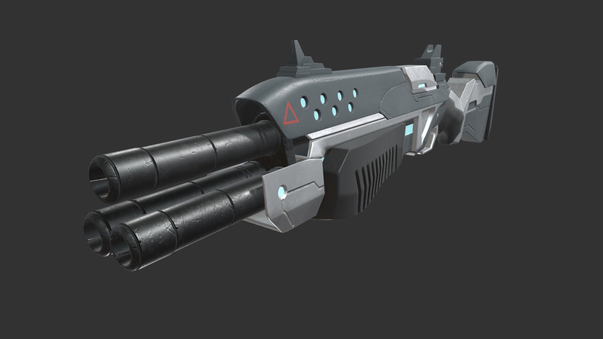 hightech shotgun - 3D model by Iben_Vroman [ee9334f] - Sketchfab