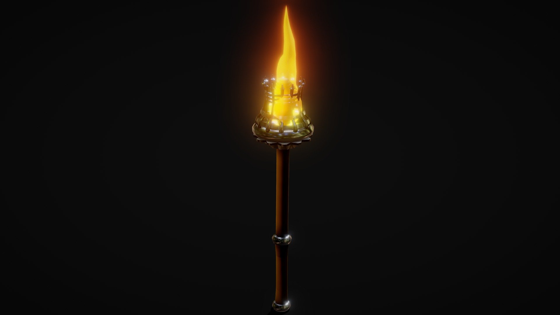 Non Textured Burning Torch 1 Download Free 3d Model By Nortenko