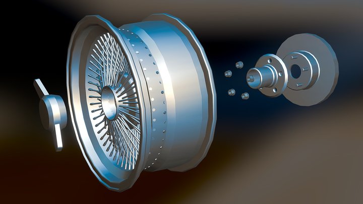 Wire Wheel (metallic) 3D Model