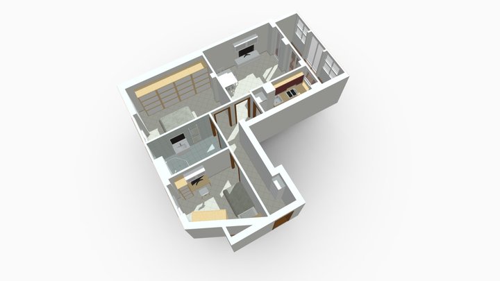 TRILOCALE VIALE OMERO MILANO 3D Model